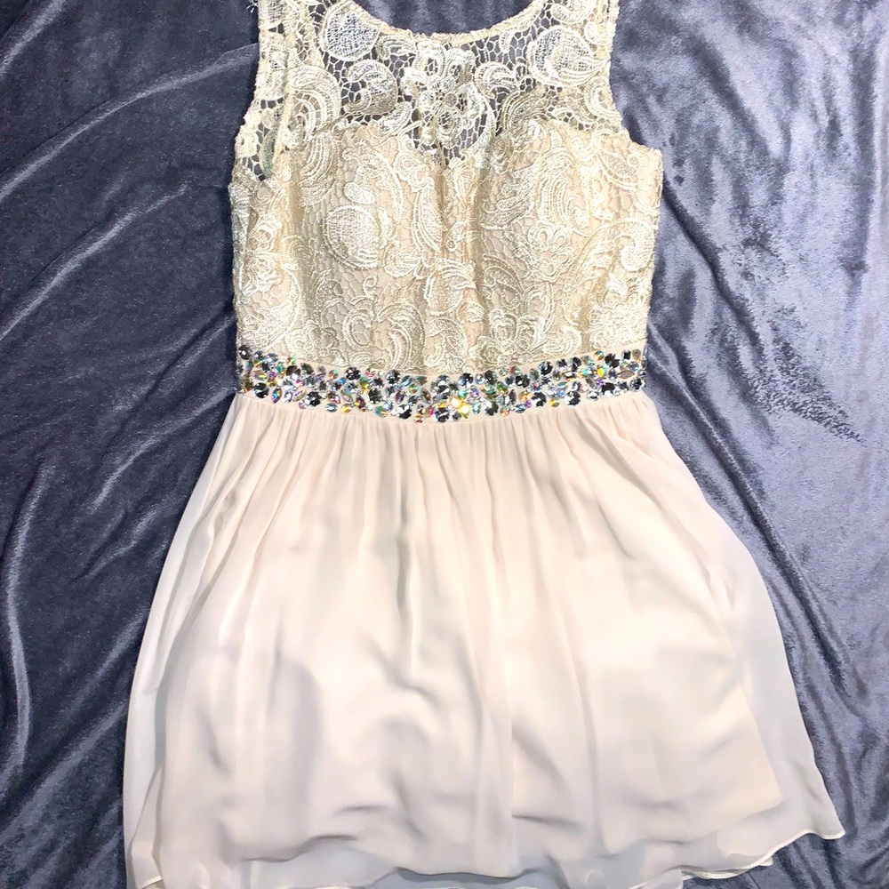 Masquerade Cream formal dress